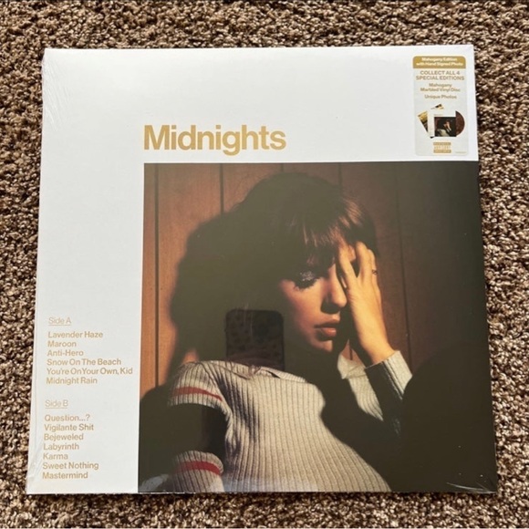 NEW Taylor Swift Midnights Mahogany Edition Vinyl with Hand Signed Photo - Picture 2 of 4
